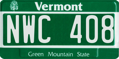 VT license plate NWC408