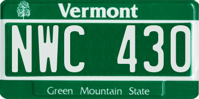 VT license plate NWC430