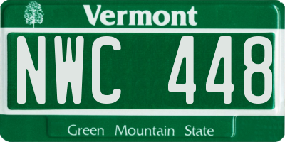 VT license plate NWC448