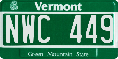 VT license plate NWC449