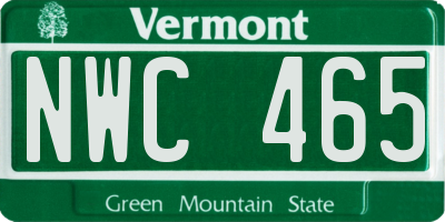 VT license plate NWC465