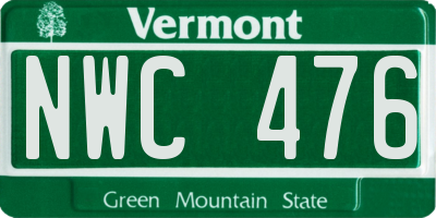 VT license plate NWC476