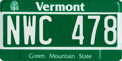 VT license plate NWC478