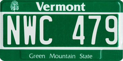VT license plate NWC479