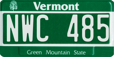 VT license plate NWC485