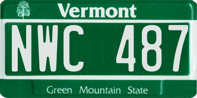 VT license plate NWC487