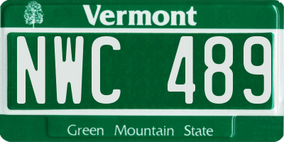 VT license plate NWC489