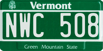 VT license plate NWC508