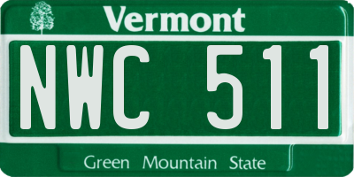 VT license plate NWC511
