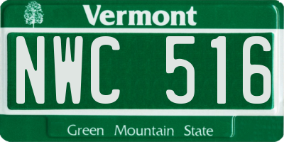 VT license plate NWC516