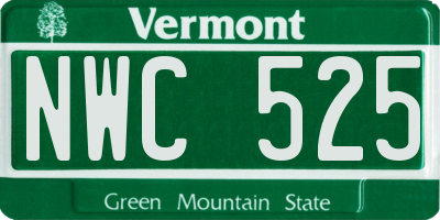 VT license plate NWC525