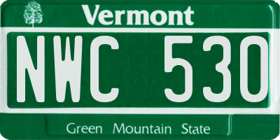 VT license plate NWC530
