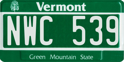VT license plate NWC539