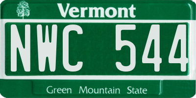 VT license plate NWC544
