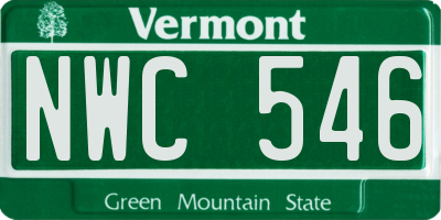 VT license plate NWC546
