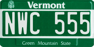 VT license plate NWC555