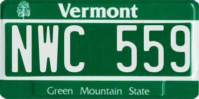 VT license plate NWC559