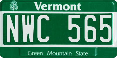 VT license plate NWC565