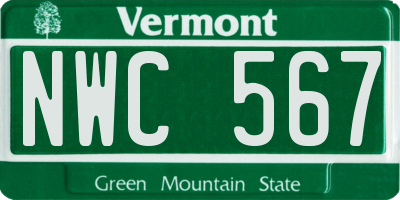 VT license plate NWC567