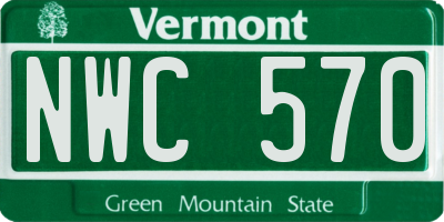VT license plate NWC570