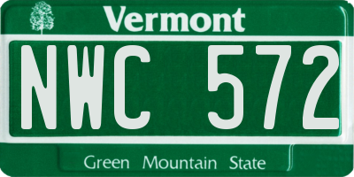 VT license plate NWC572