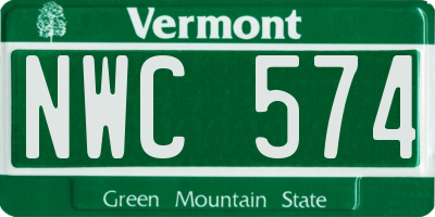 VT license plate NWC574