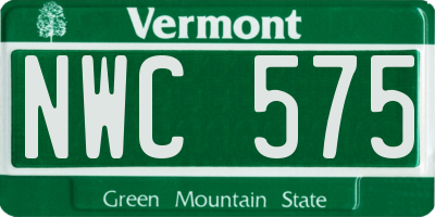 VT license plate NWC575