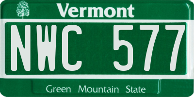 VT license plate NWC577
