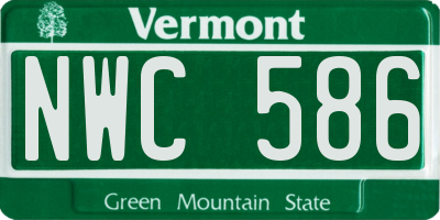 VT license plate NWC586