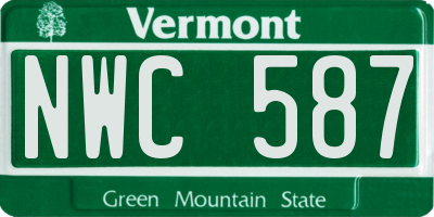 VT license plate NWC587