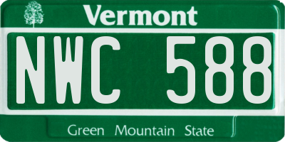 VT license plate NWC588