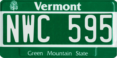 VT license plate NWC595