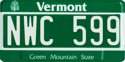 VT license plate NWC599