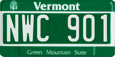 VT license plate NWC901