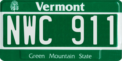 VT license plate NWC911