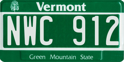 VT license plate NWC912