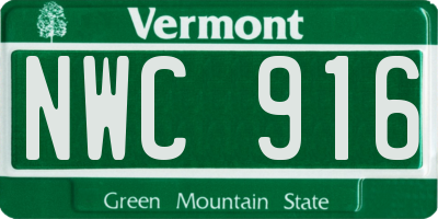 VT license plate NWC916
