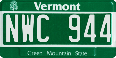 VT license plate NWC944