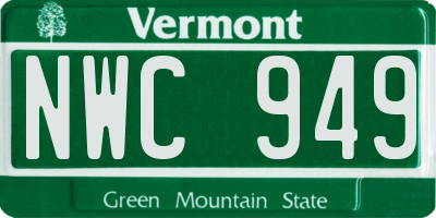 VT license plate NWC949