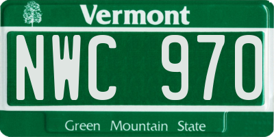 VT license plate NWC970