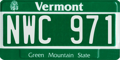 VT license plate NWC971