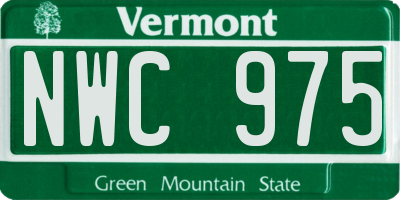 VT license plate NWC975