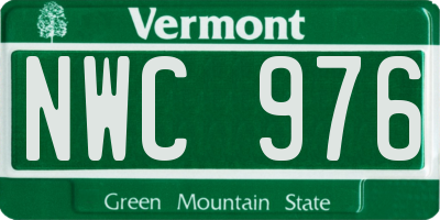 VT license plate NWC976