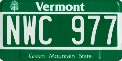 VT license plate NWC977