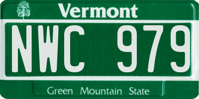 VT license plate NWC979