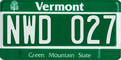 VT license plate NWD027