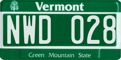 VT license plate NWD028