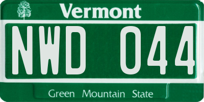 VT license plate NWD044