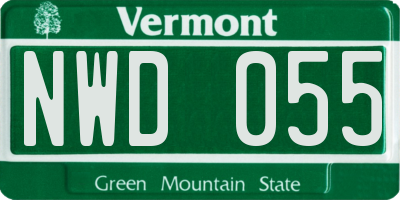 VT license plate NWD055