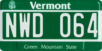 VT license plate NWD064